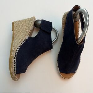 275 Central Navy Suede Wedges, Size 36/7